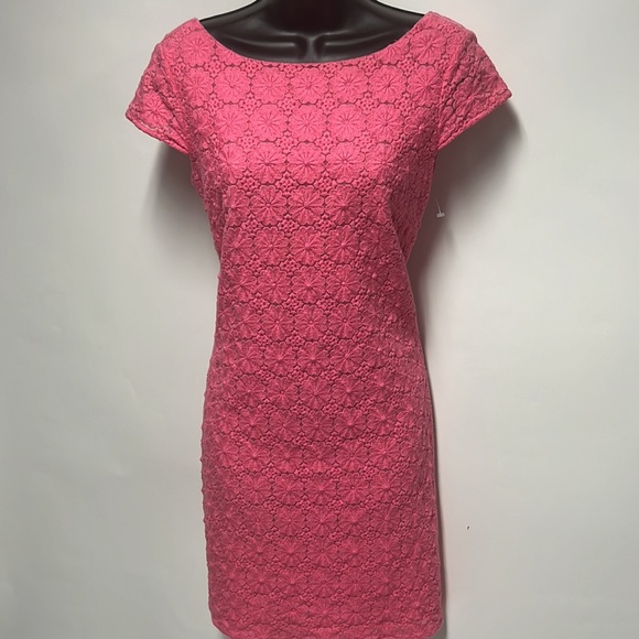 Lilly Pulitzer Pretty in Pink Floral Laced  Dress NWOT 4 - Picture 7 of 11